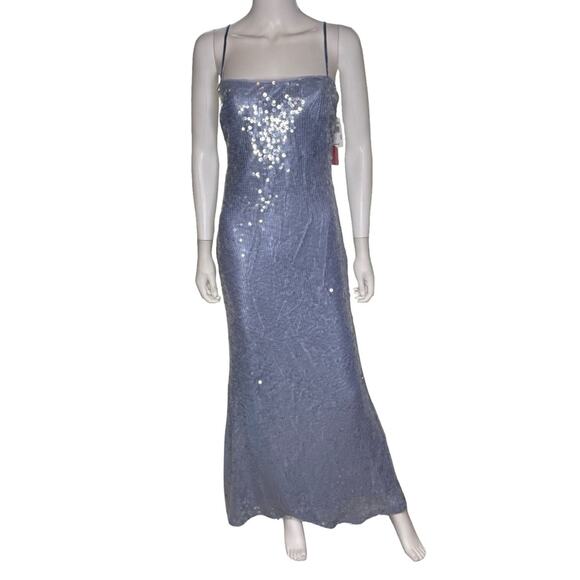 AQUA Formal Women’s Sequin Gown Blue Sz 2 NWT - Picture 2 of 10